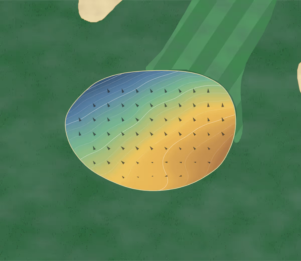 Green contour map of 1781 Club in Finleyville, Pennsylvania: 168 elevation contours at a 3-inch interval with fall-line arrows, traced from 1-meter lidar