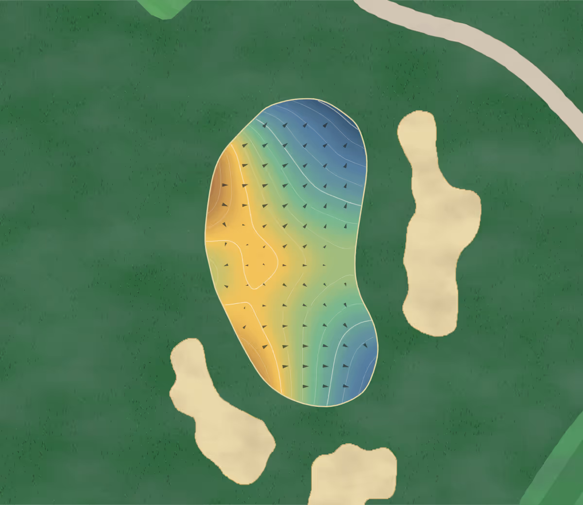 Green contour map of Abenaqui in Rye Beach, New Hampshire — 156 elevation contours at a 3-inch interval with fall-line arrows, traced from 1-meter lidar