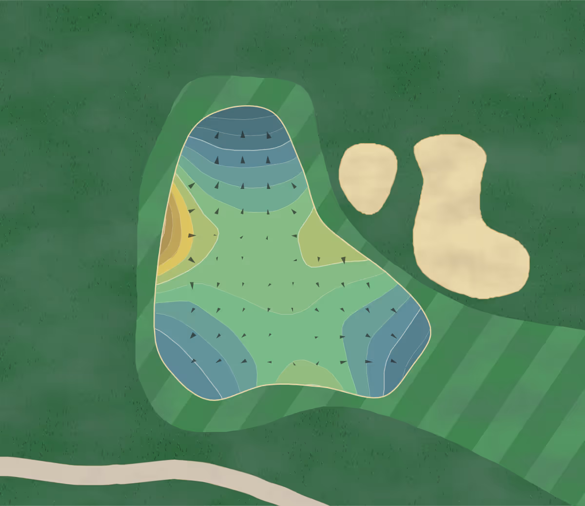 Green contour map of Abilene CC North in Abilene, Texas — 275 elevation contours at a 3-inch interval with fall-line arrows, traced from 1-meter lidar