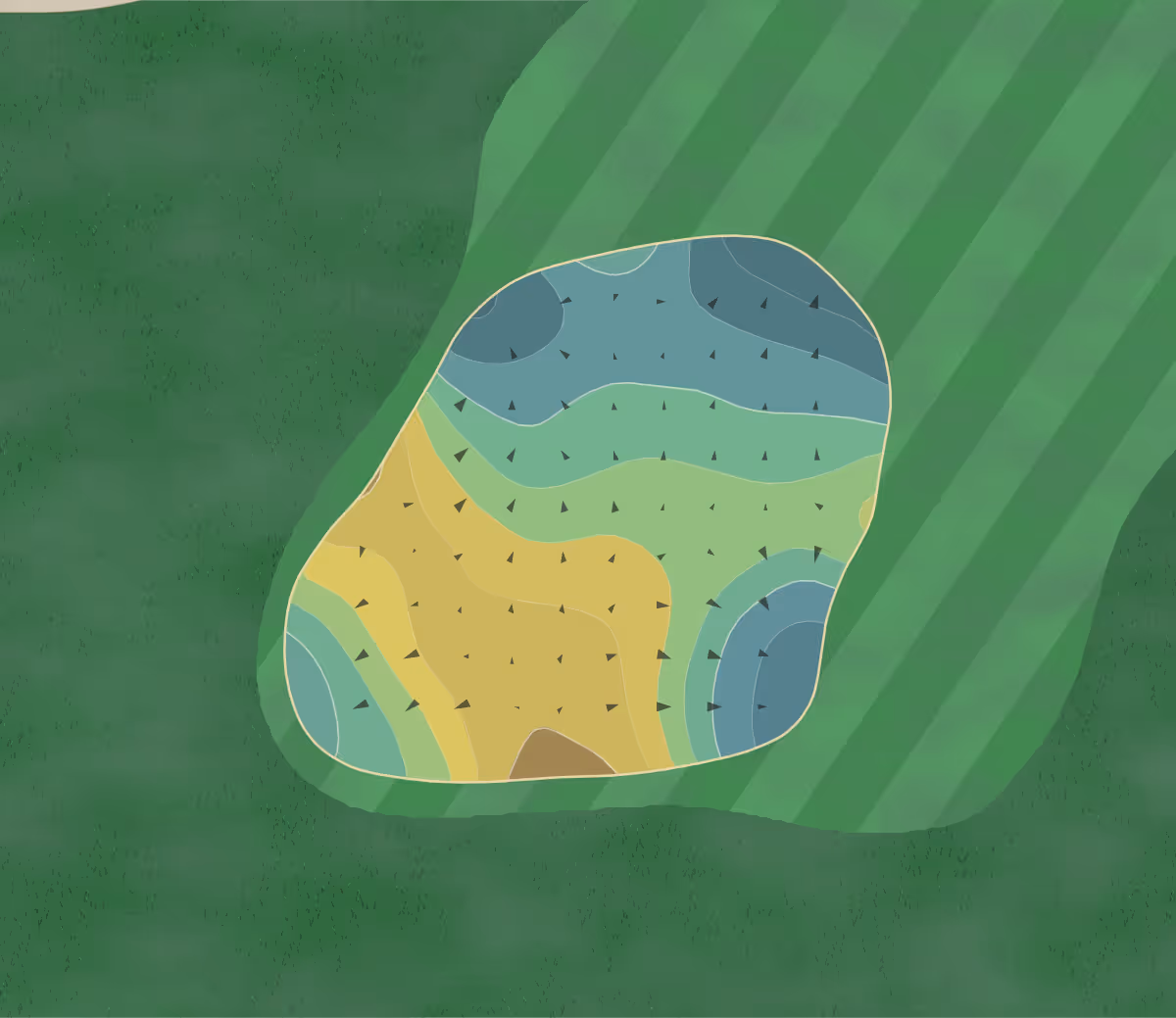 Green contour map of Acushnet River in Acushnet, Massachusetts — 202 elevation contours at a 3-inch interval with fall-line arrows, traced from 1-meter lidar