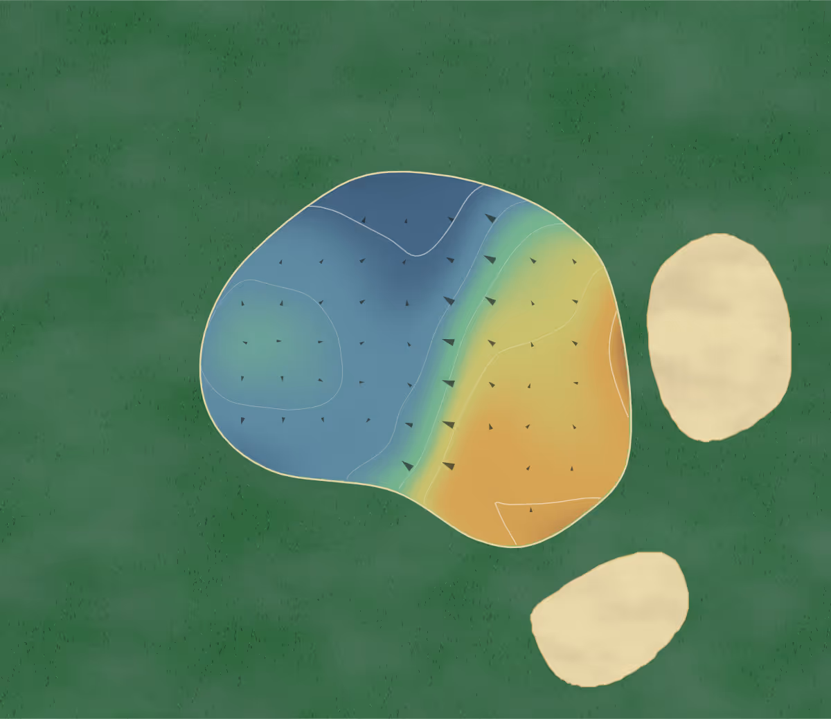 Green contour map of Adobe Dam Family in Glendale, Arizona: 19 elevation contours at a 3-inch interval with fall-line arrows, traced from 1-meter lidar