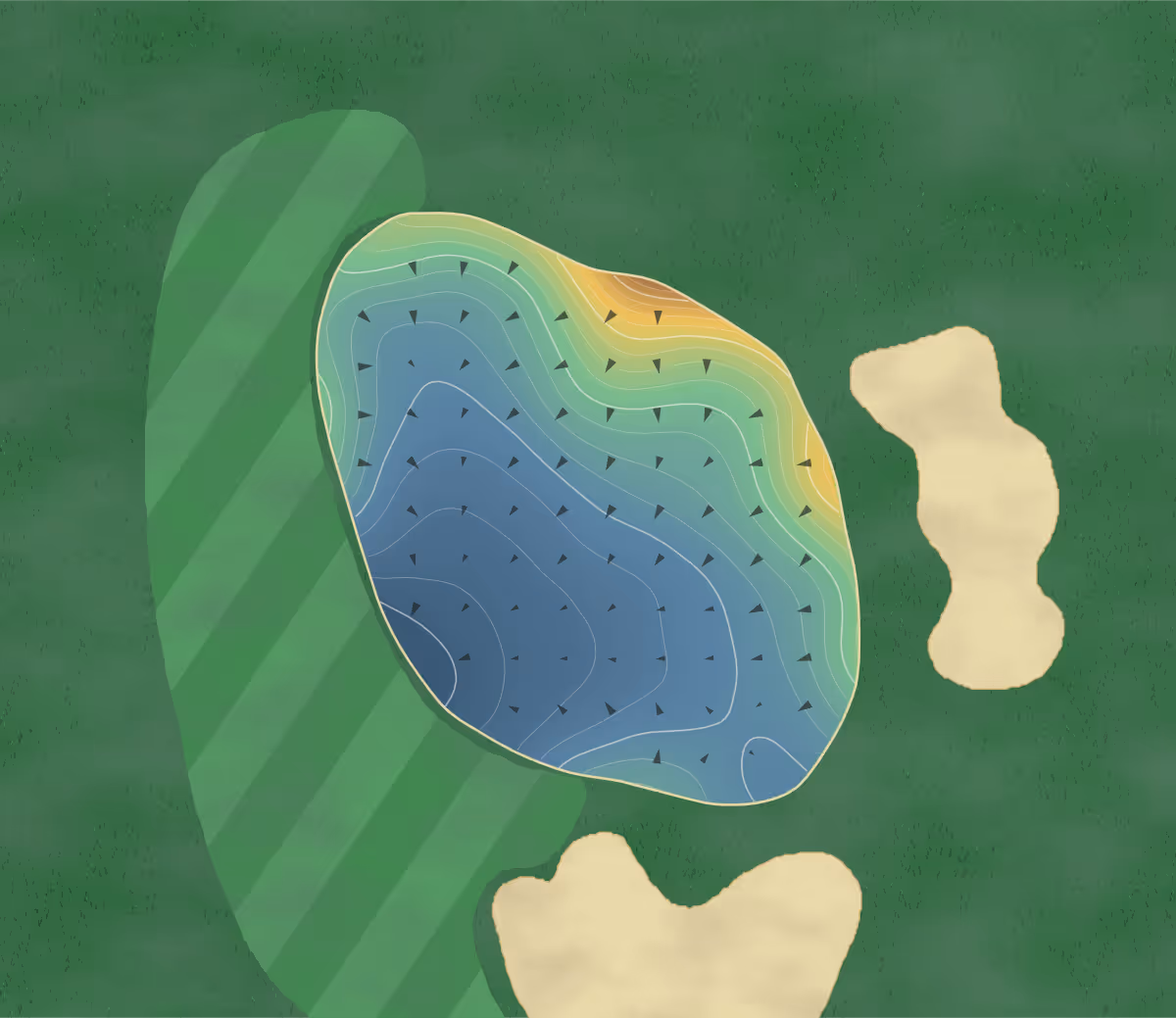 Green contour map of Alamance in Burlington, North Carolina — 230 elevation contours at a 3-inch interval with fall-line arrows, traced from 1-meter lidar