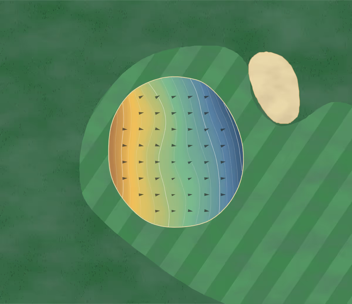 Green contour map of Alcester GC in Alcester, South Dakota: 89 elevation contours at a 3-inch interval with fall-line arrows, traced from 1-meter lidar