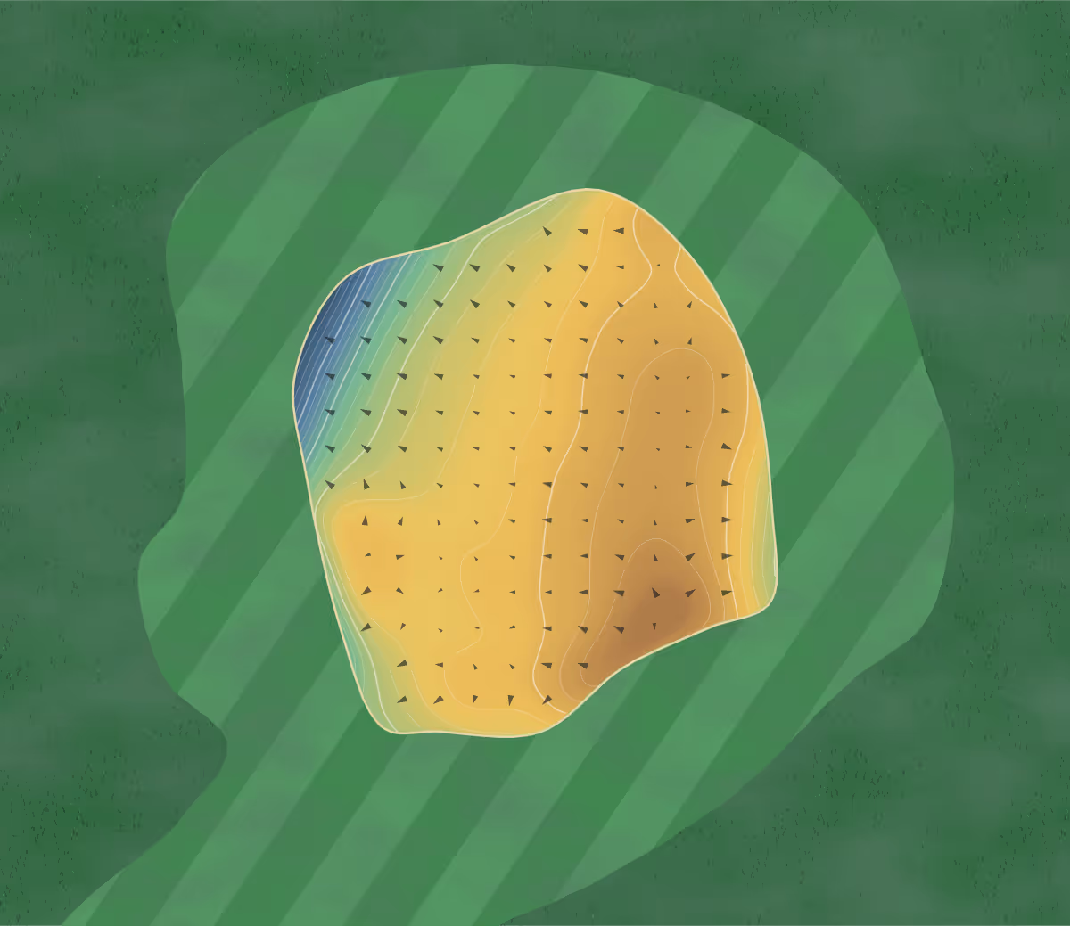 Green contour map of Alderbrook in Union, Washington: 235 elevation contours at a 3-inch interval with fall-line arrows, traced from 1-meter lidar