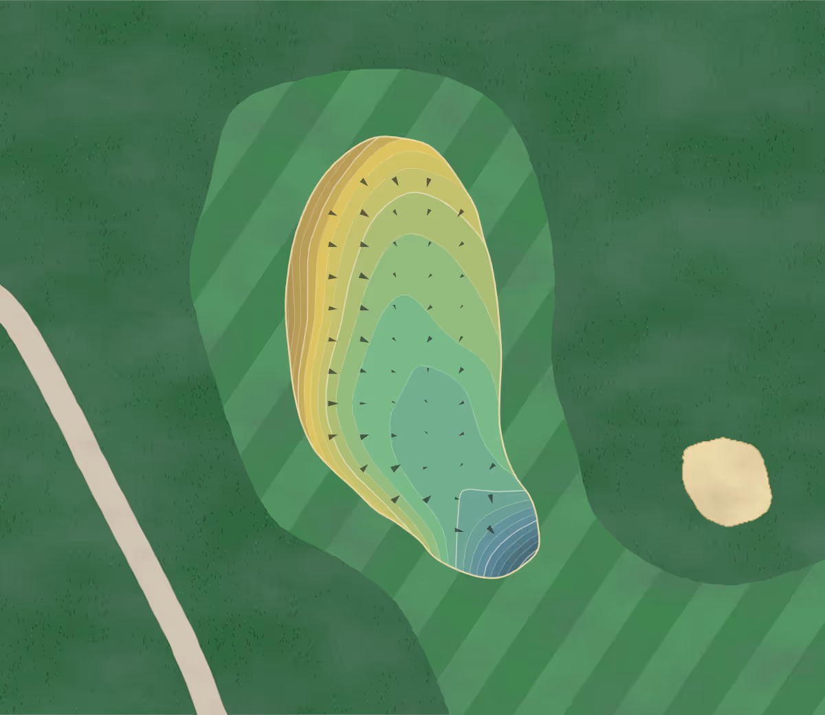 Green contour map of Aliso Viejo in Aliso Viejo, California — 121 elevation contours at a 3-inch interval with fall-line arrows, traced from 1-meter lidar