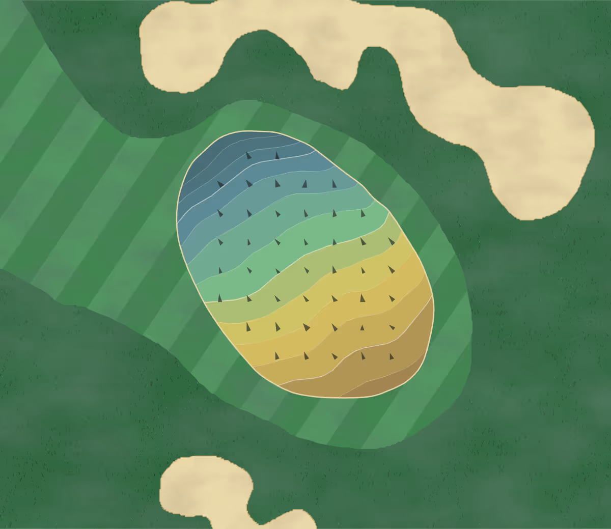 Green contour map of Alling Memorial in New Haven, Connecticut — 148 elevation contours at a 3-inch interval with fall-line arrows, traced from 1-meter lidar