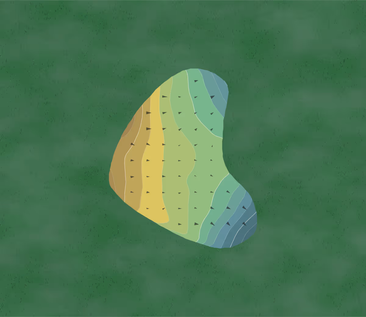 Green contour map of Amarillo in Amarillo, Texas — 65 elevation contours at a 3-inch interval with fall-line arrows, traced from 1-meter lidar