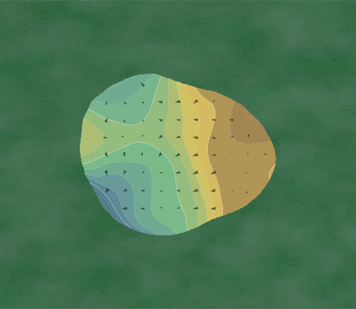 Green contour map of Ancala in Scottsdale, Arizona — 197 elevation contours at a 3-inch interval with fall-line arrows, traced from 1-meter lidar