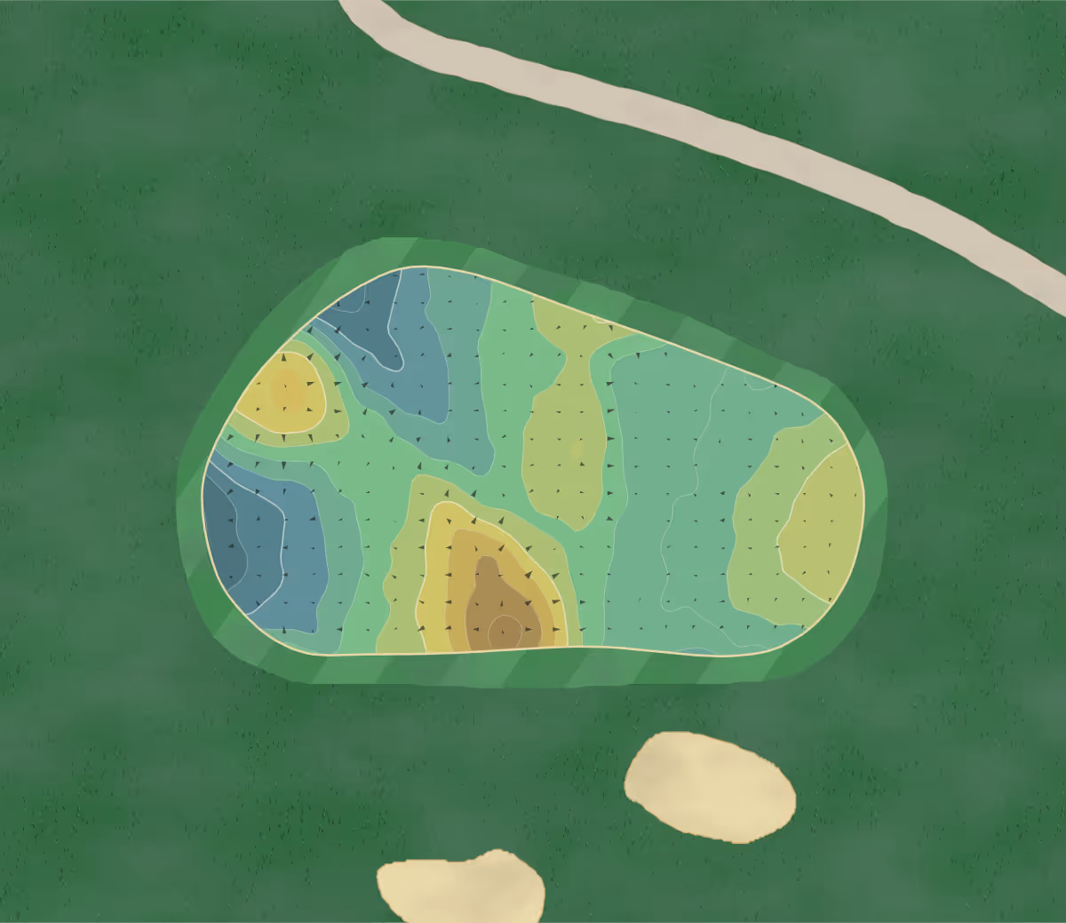 Green contour map of Anchorage in Anchorage, Alaska — 263 elevation contours at a 3-inch interval with fall-line arrows, traced from 1-meter lidar