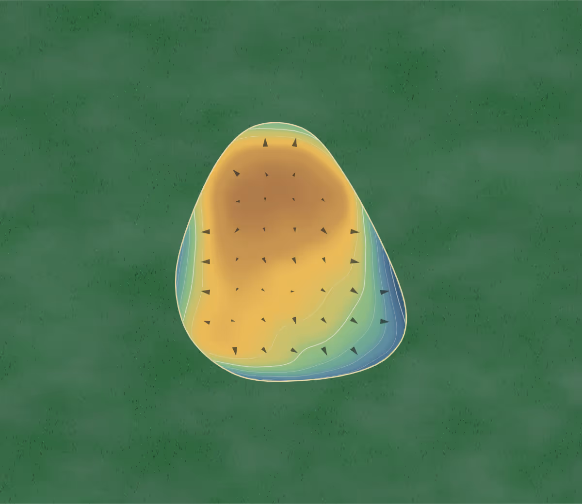 Green contour map of Anson Golf Club in Anson, Texas: 79 elevation contours at a 3-inch interval with fall-line arrows, traced from 1-meter lidar