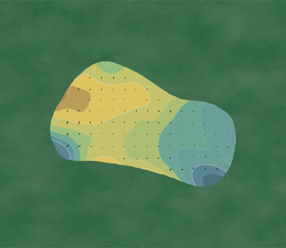 Green contour map of Anthem in Anthem, Arizona — 17 elevation contours at a 3-inch interval with fall-line arrows, traced from 1-meter lidar