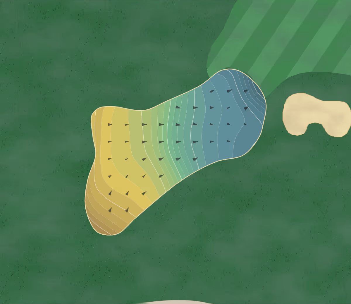 Green contour map of Apple Rock in Horseshoe Bay, Texas — 243 elevation contours at a 3-inch interval with fall-line arrows, traced from 1-meter lidar