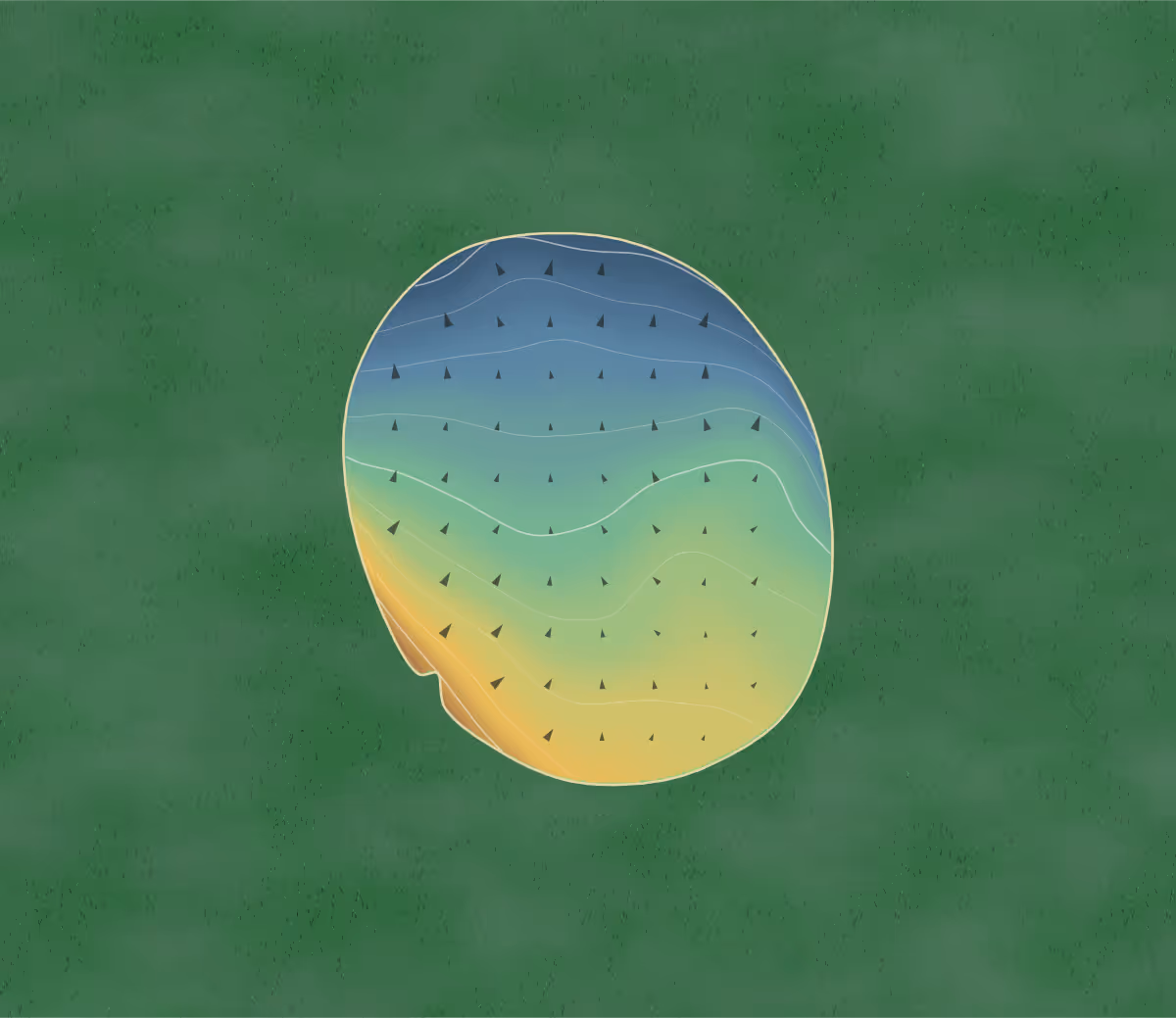 Green contour map of Apple Valley in Clarksburg, West Virginia: 58 elevation contours at a 3-inch interval with fall-line arrows, traced from 1-meter lidar