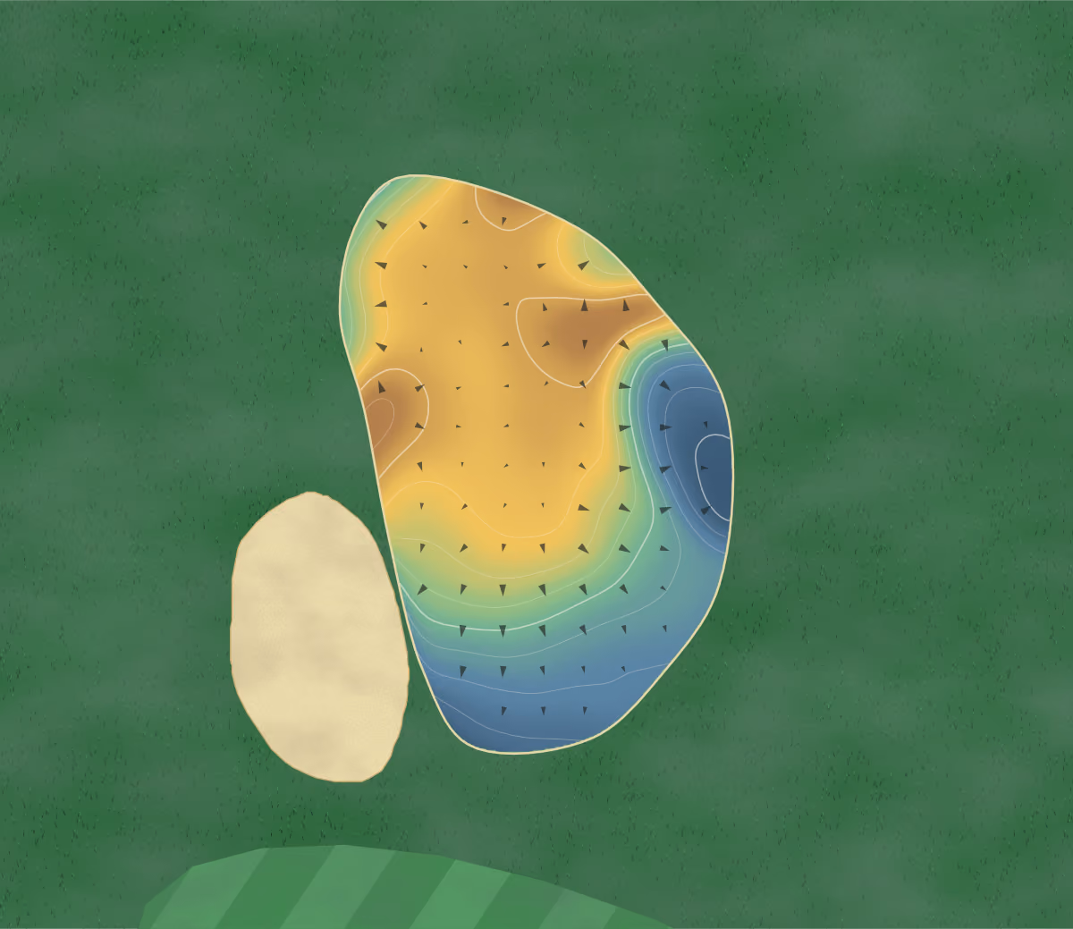 Green contour map of Applewood in Keysville, Georgia: 23 elevation contours at a 3-inch interval with fall-line arrows, traced from 1-meter lidar