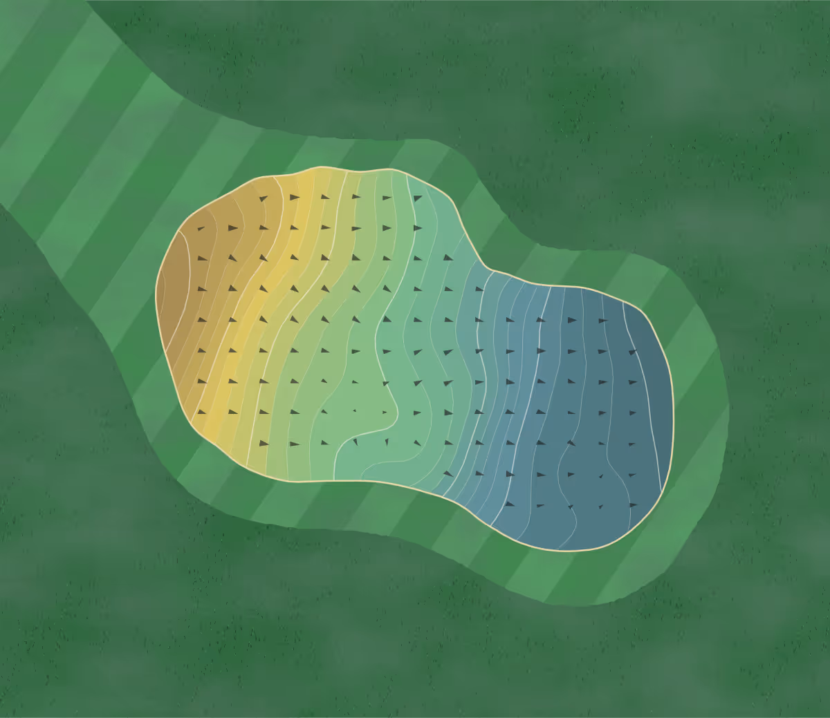 Green contour map of Applewood Hills in Stillwater, Minnesota — 204 elevation contours at a 3-inch interval with fall-line arrows, traced from 1-meter lidar