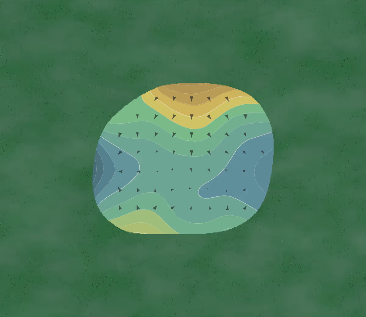 Green contour map of Arlington Lakes in Arlington Heights, Illinois — 123 elevation contours at a 3-inch interval with fall-line arrows, traced from 1-meter lidar