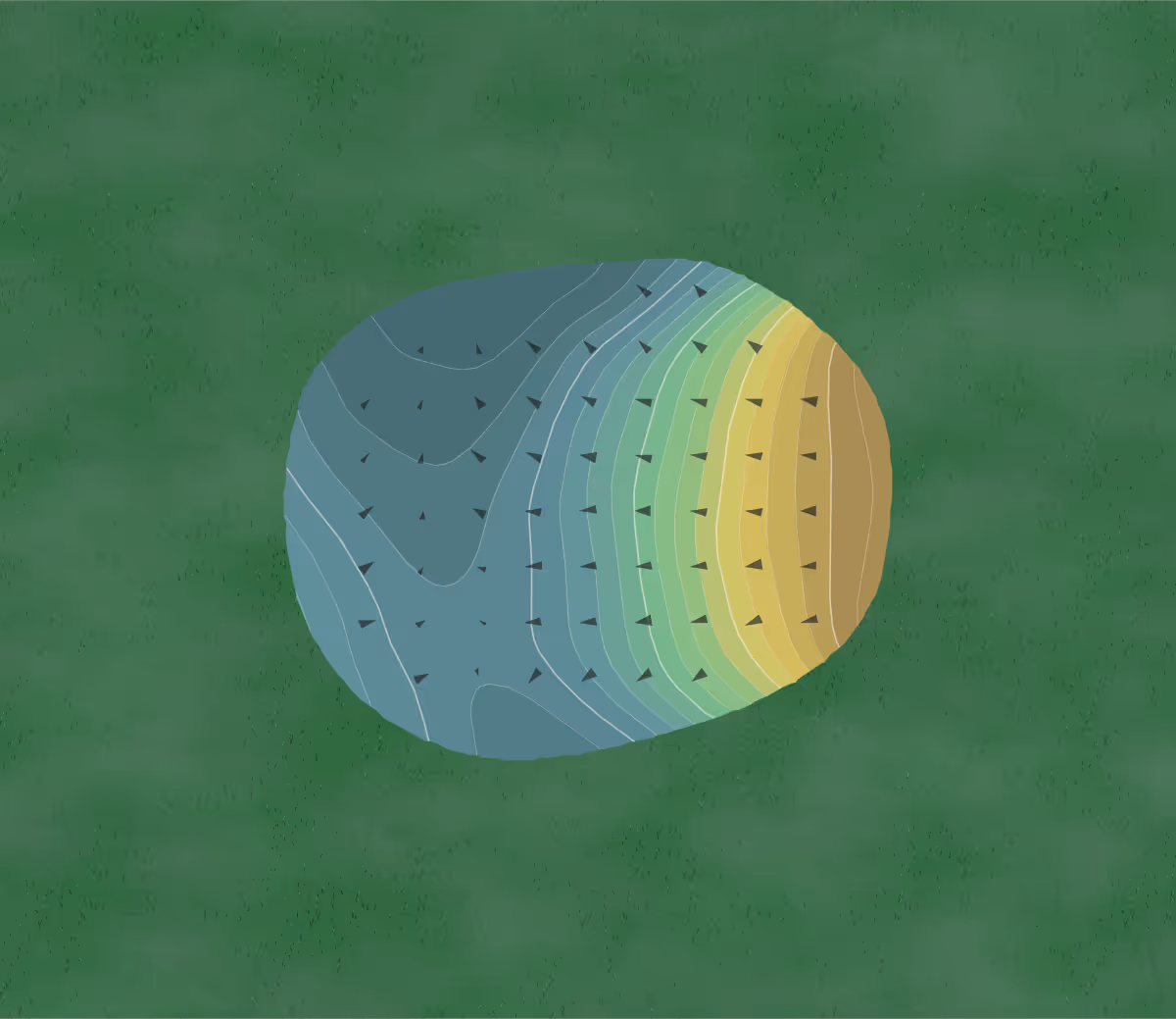 Green contour map of Arrowhead Golf Course in Lowell, Michigan — 195 elevation contours at a 3-inch interval with fall-line arrows, traced from 1-meter lidar