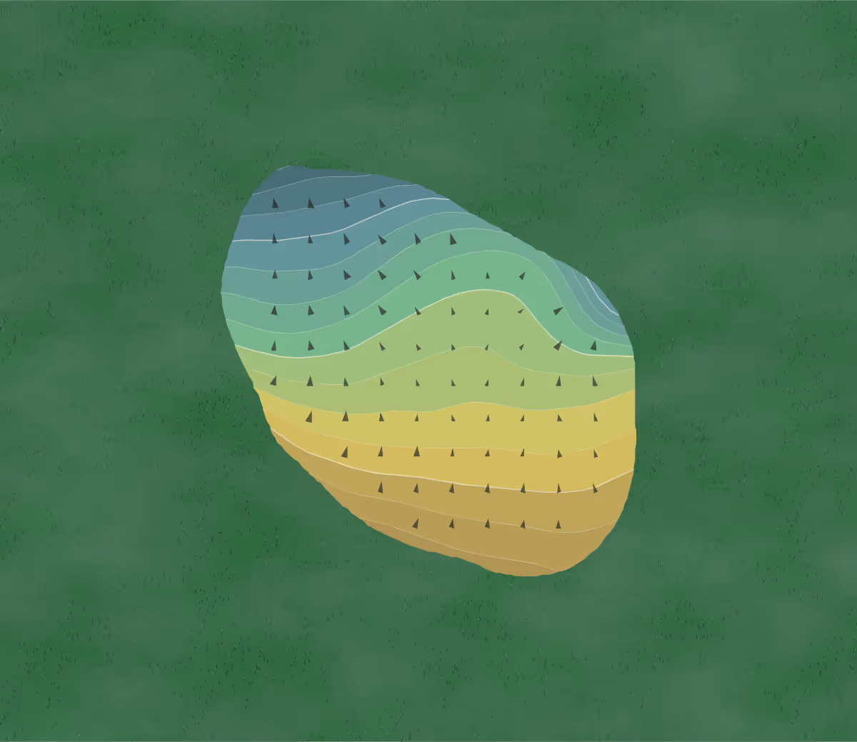 Green contour map of Arsenal Island in Rock Island, Illinois — 156 elevation contours at a 3-inch interval with fall-line arrows, traced from 1-meter lidar