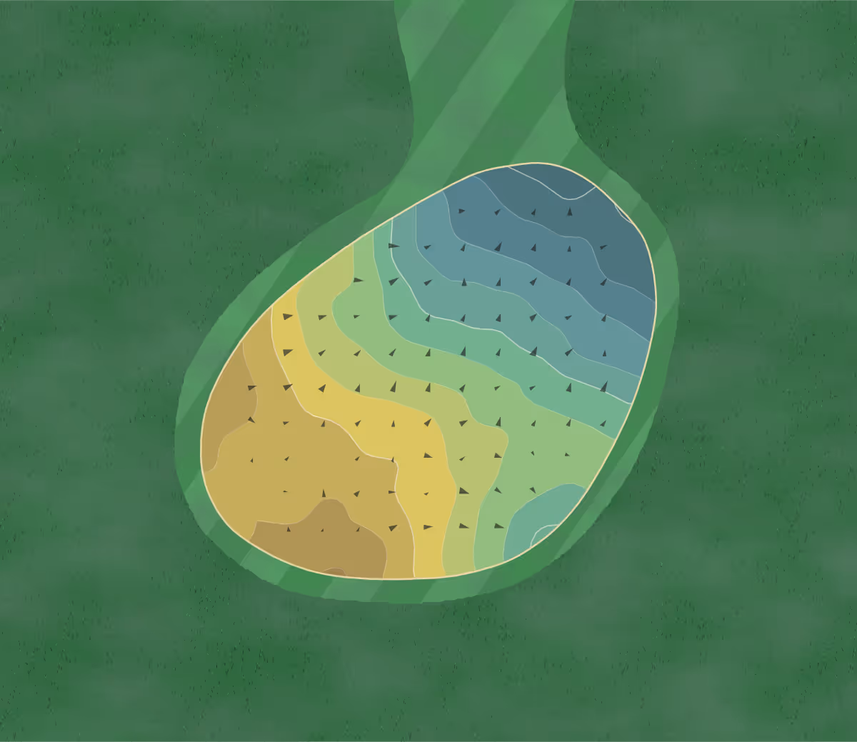 Green contour map of Ash Brook in Scotch Plains, New Jersey — 23 elevation contours at a 3-inch interval with fall-line arrows, traced from 1-meter lidar