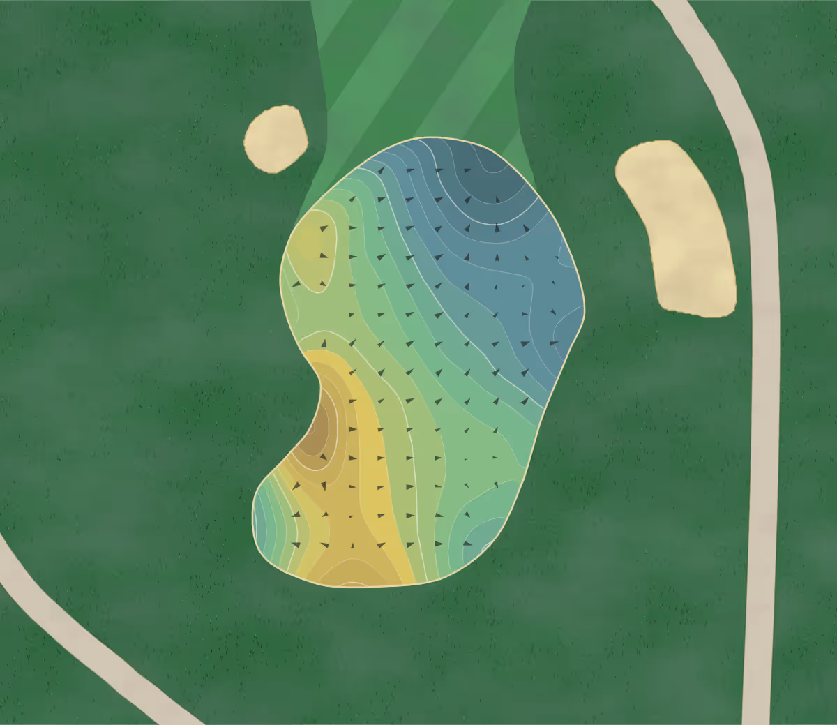 Green contour map of Ashland in Ashland, Nebraska — 205 elevation contours at a 3-inch interval with fall-line arrows, traced from 1-meter lidar