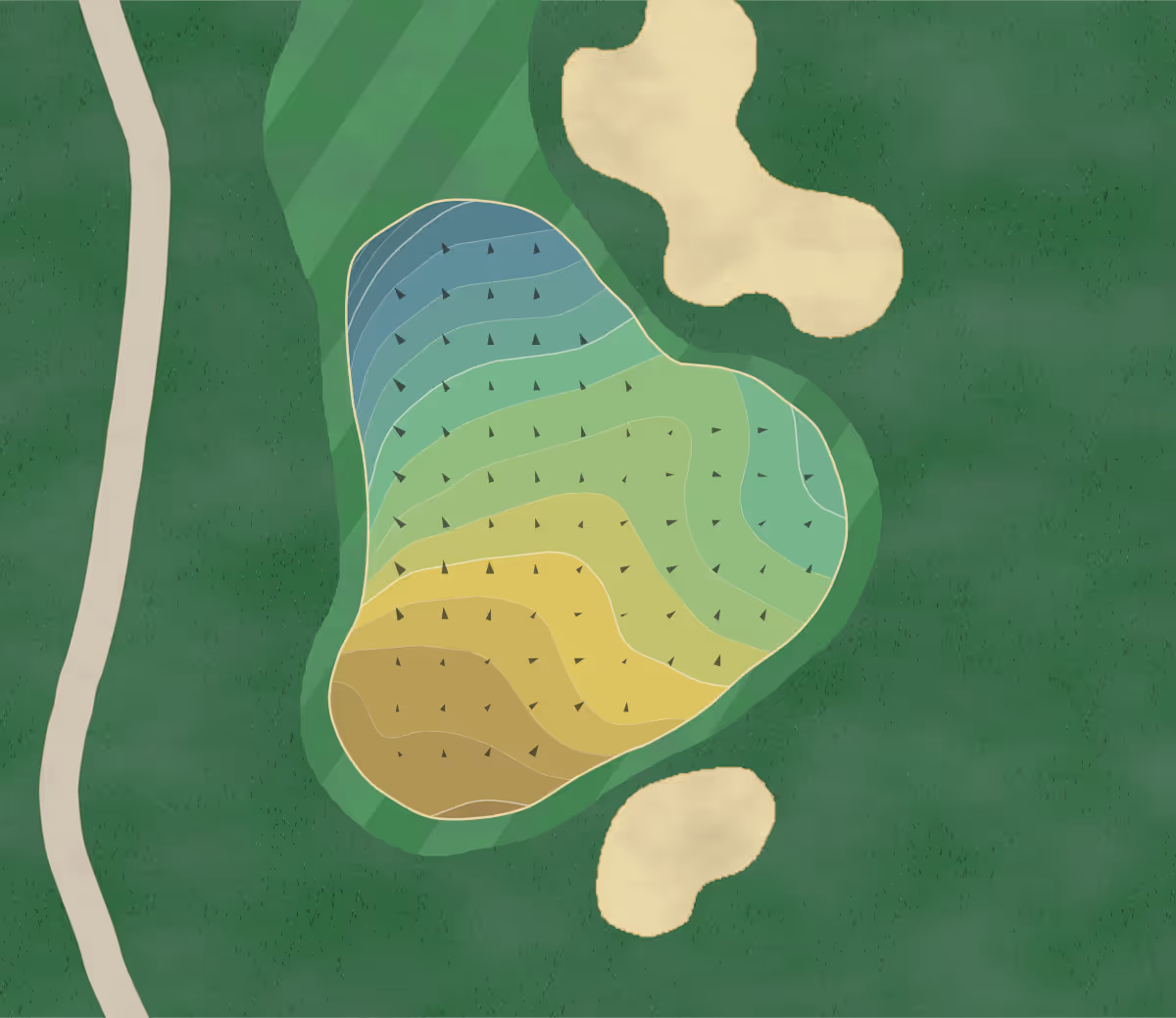 Green contour map of Ashwood in Apple Valley, California — 46 elevation contours at a 3-inch interval with fall-line arrows, traced from 1-meter lidar