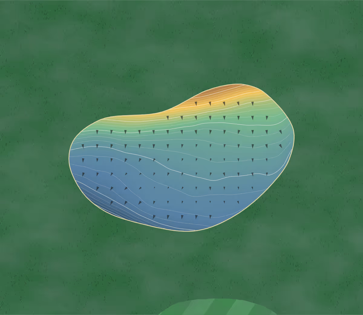 Green contour map of Aspen Hills in Thayne, Wyoming: 137 elevation contours at a 3-inch interval with fall-line arrows, traced from 1-meter lidar