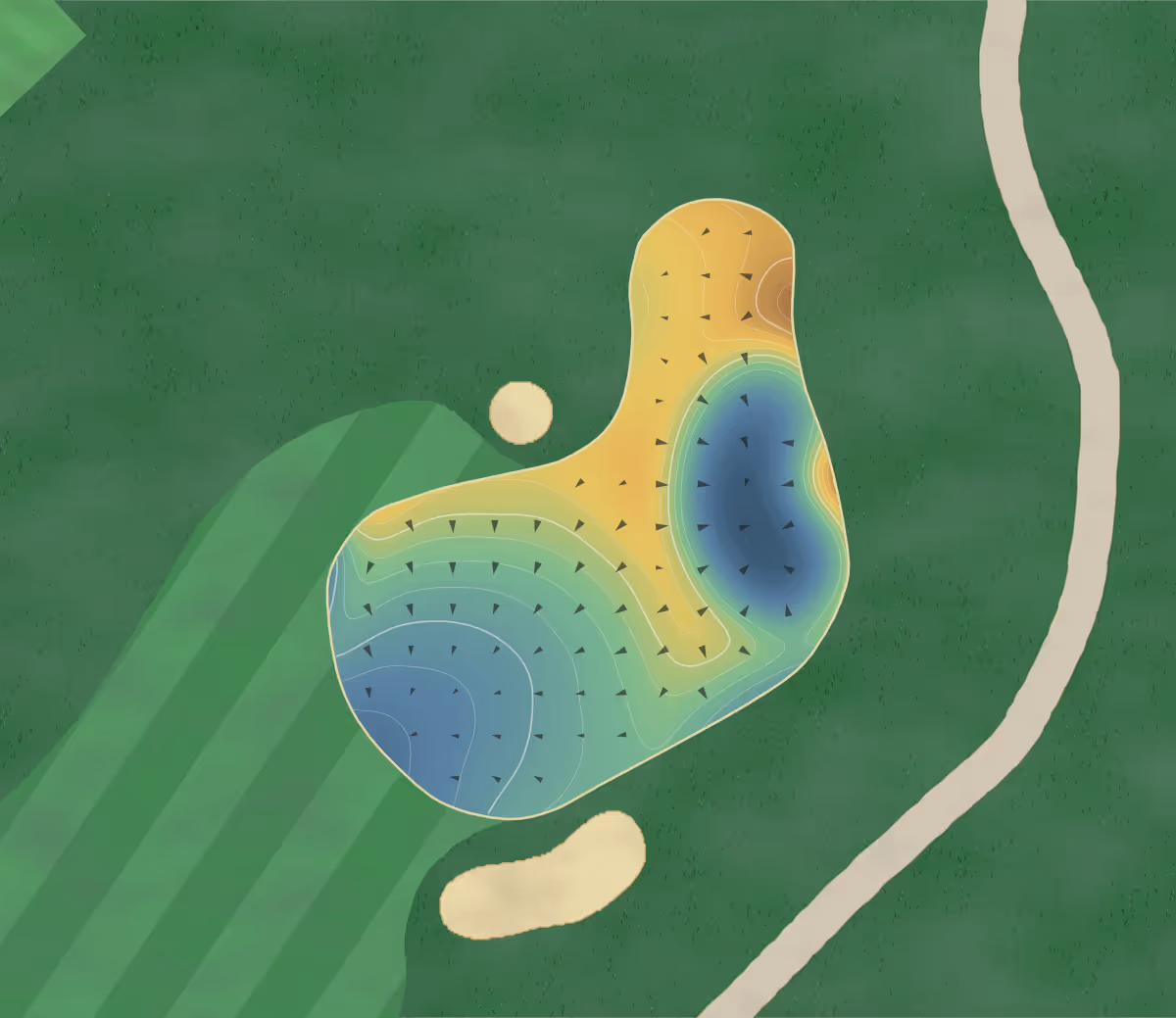 Green contour map of Aspetuck Valley in Redding, Connecticut — 240 elevation contours at a 3-inch interval with fall-line arrows, traced from 1-meter lidar