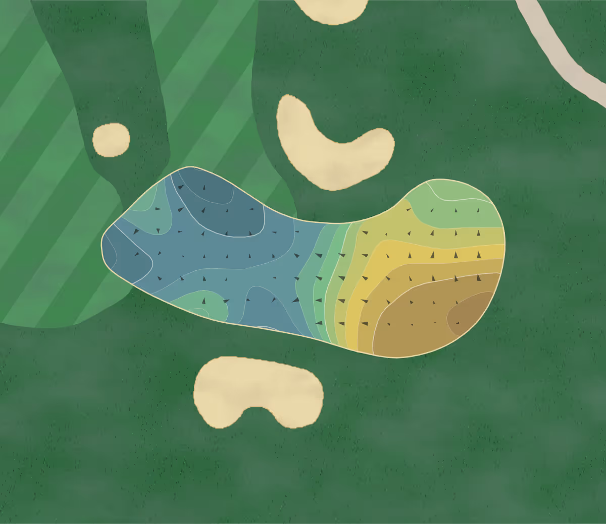 Green contour map of Atlanta National in Milton, Georgia — 201 elevation contours at a 3-inch interval with fall-line arrows, traced from 1-meter lidar