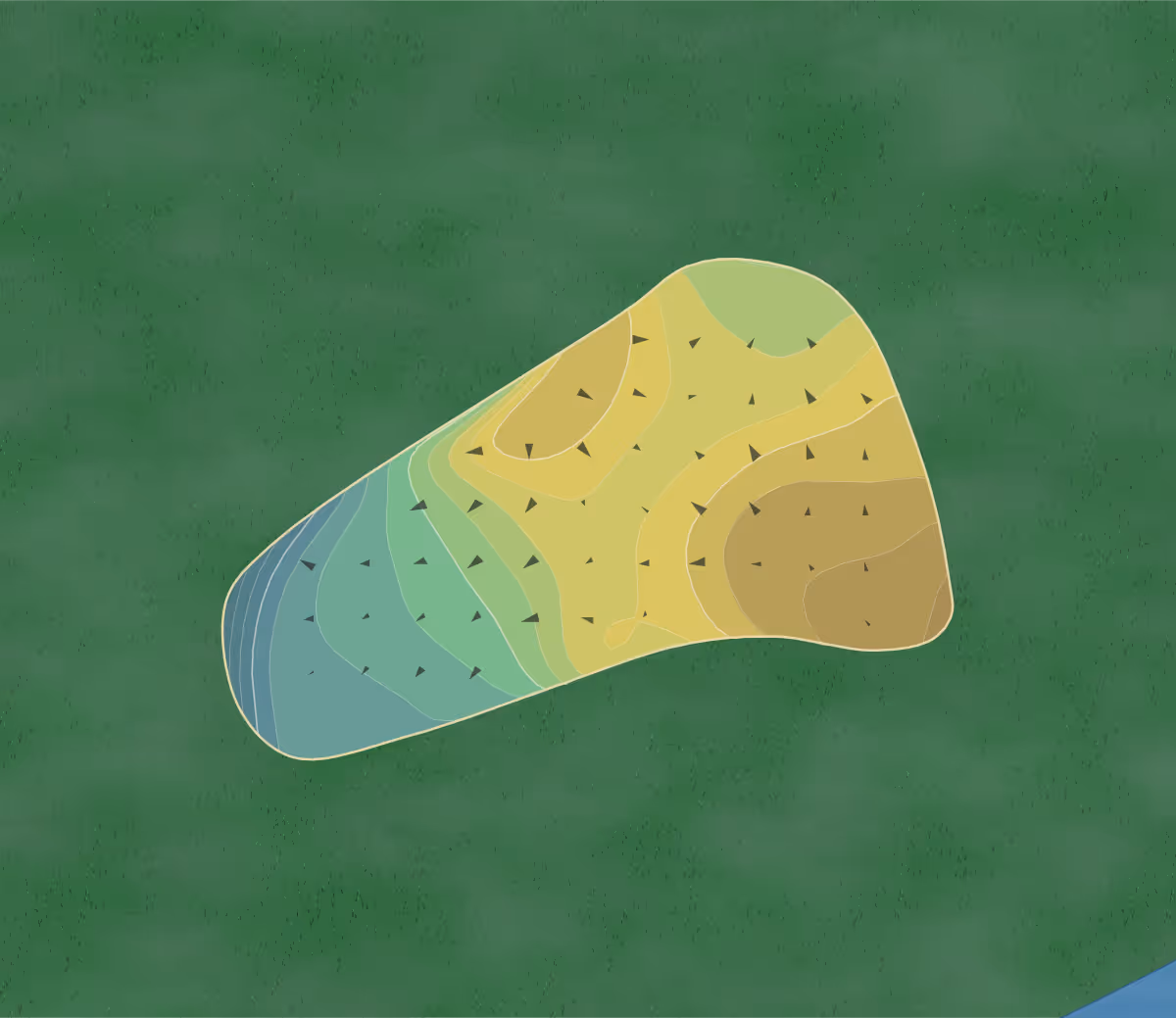 Green contour map of Atlantic National in Lake Worth, Florida — 148 elevation contours at a 3-inch interval with fall-line arrows, traced from 1-meter lidar