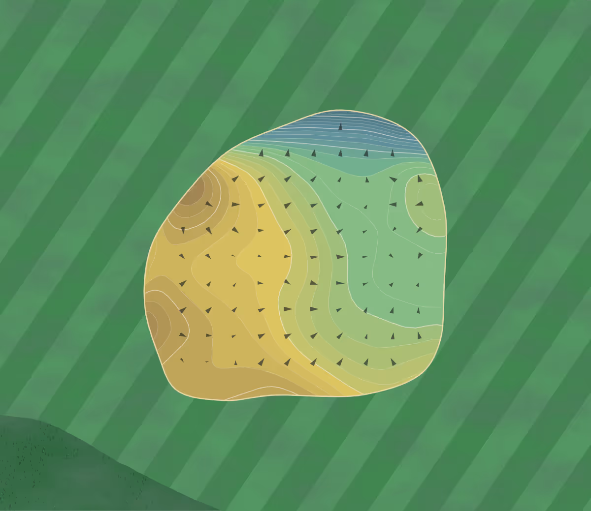 Green contour map of Augusta CC in Augusta, Georgia — 444 elevation contours at a 3-inch interval with fall-line arrows, traced from 1-meter lidar