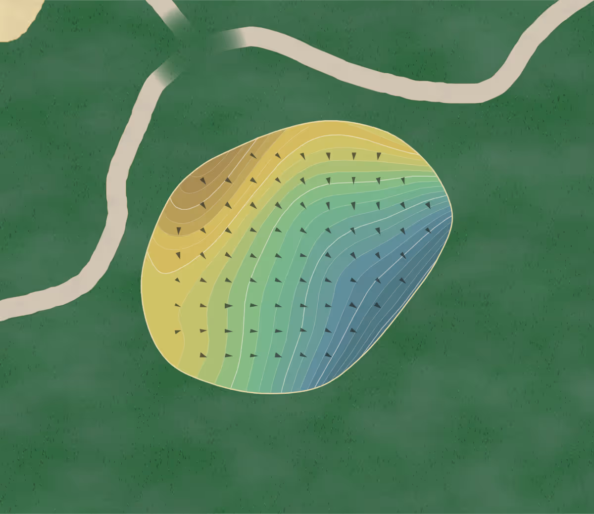 Green contour map of Autumn Ridge in Valders, Wisconsin — 185 elevation contours at a 3-inch interval with fall-line arrows, traced from 1-meter lidar