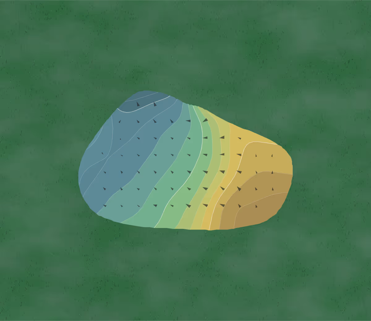 Green contour map of Avalon at Buhl Park in Hermitage, Pennsylvania — 25 elevation contours at a 3-inch interval with fall-line arrows, traced from 1-meter lidar