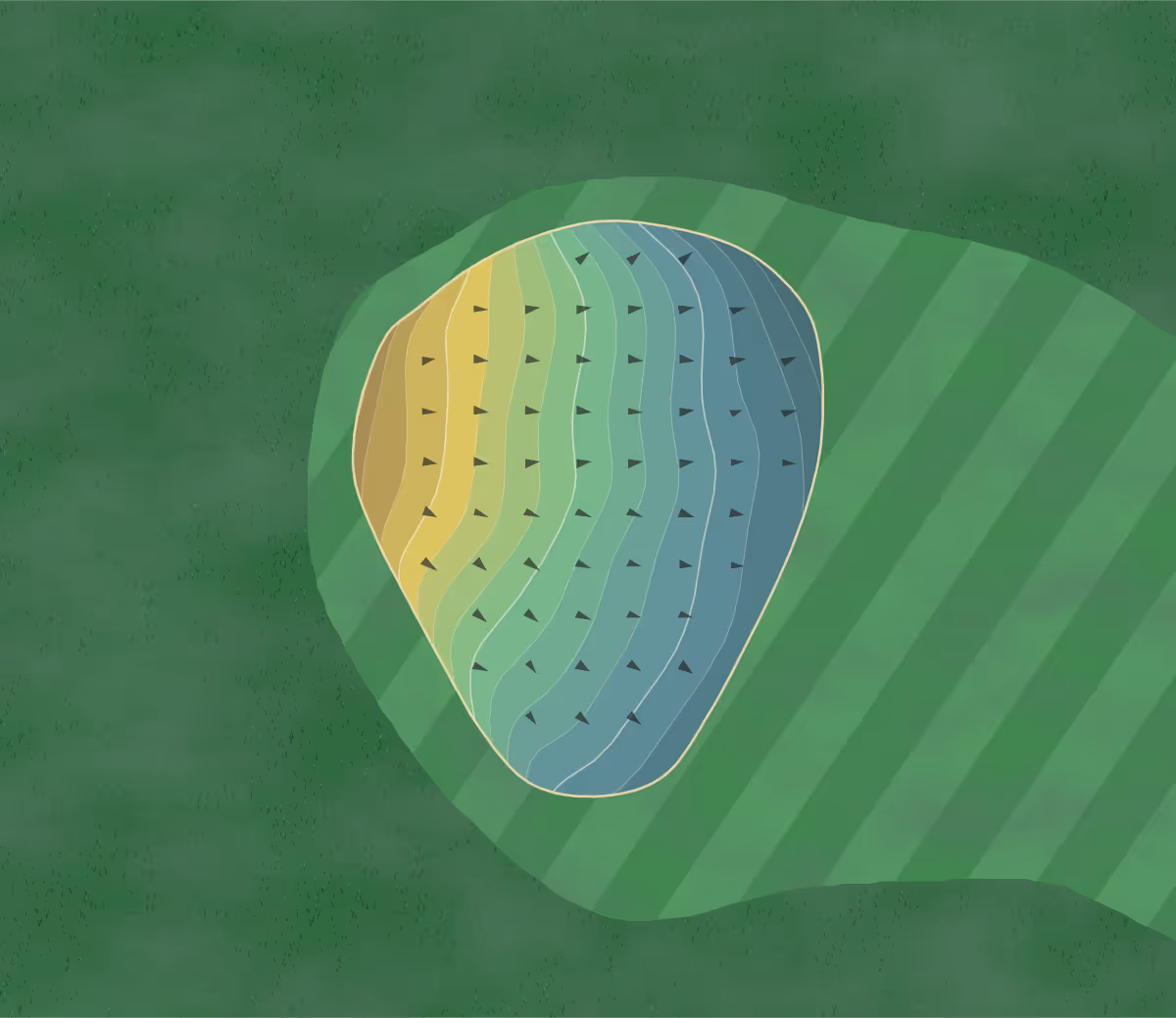 Green contour map of Avila Beach in Avila Beach, California — 156 elevation contours at a 3-inch interval with fall-line arrows, traced from 1-meter lidar