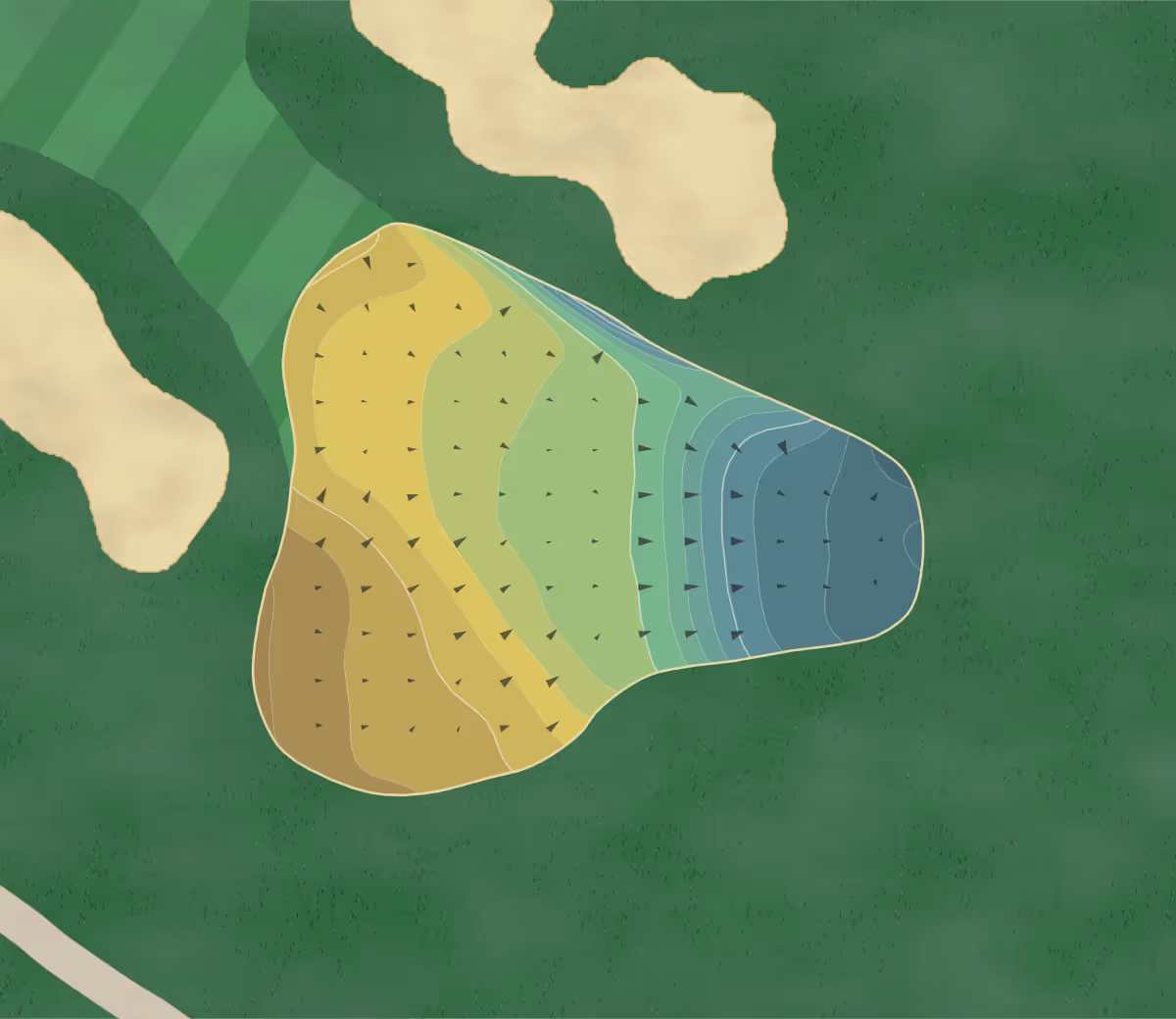 Green contour map of Baker Hill in Newbury, New Hampshire — 234 elevation contours at a 3-inch interval with fall-line arrows, traced from 1-meter lidar