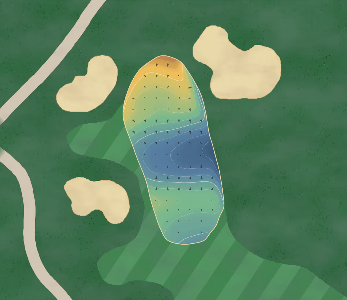 Green contour map of Baker Hill in Newbury, New Hampshire — 212 elevation contours at a 3-inch interval with fall-line arrows, traced from 1-meter lidar