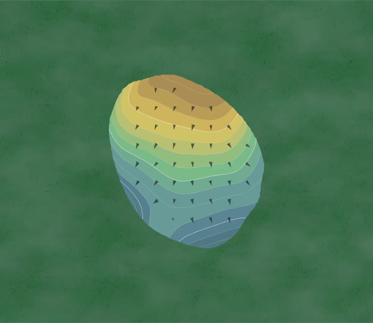 Green contour map of Balcones in Austin, Texas — 79 elevation contours at a 3-inch interval with fall-line arrows, traced from 1-meter lidar