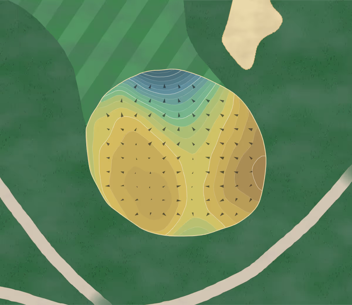 Green contour map of Bald Peak in Melvin Village, New Hampshire — 262 elevation contours at a 3-inch interval with fall-line arrows, traced from 1-meter lidar