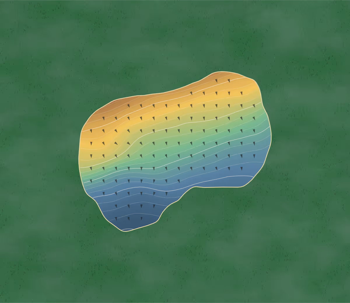 Green contour map of Bawburgh in Bawburgh, England: 195 elevation contours at a 8-centimeter interval with fall-line arrows, traced from 1-meter lidar