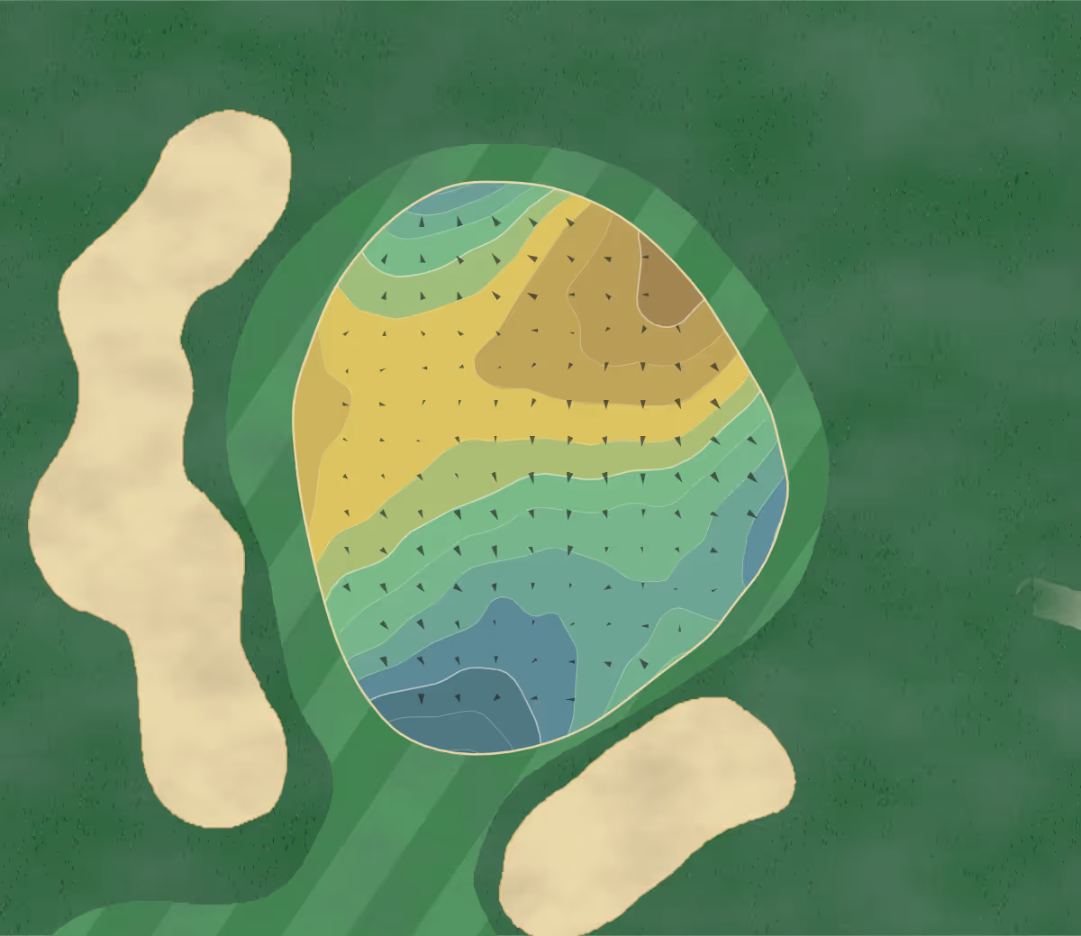 Green contour map of Bay City in Bay City, Michigan — 195 elevation contours at a 3-inch interval with fall-line arrows, traced from 1-meter lidar