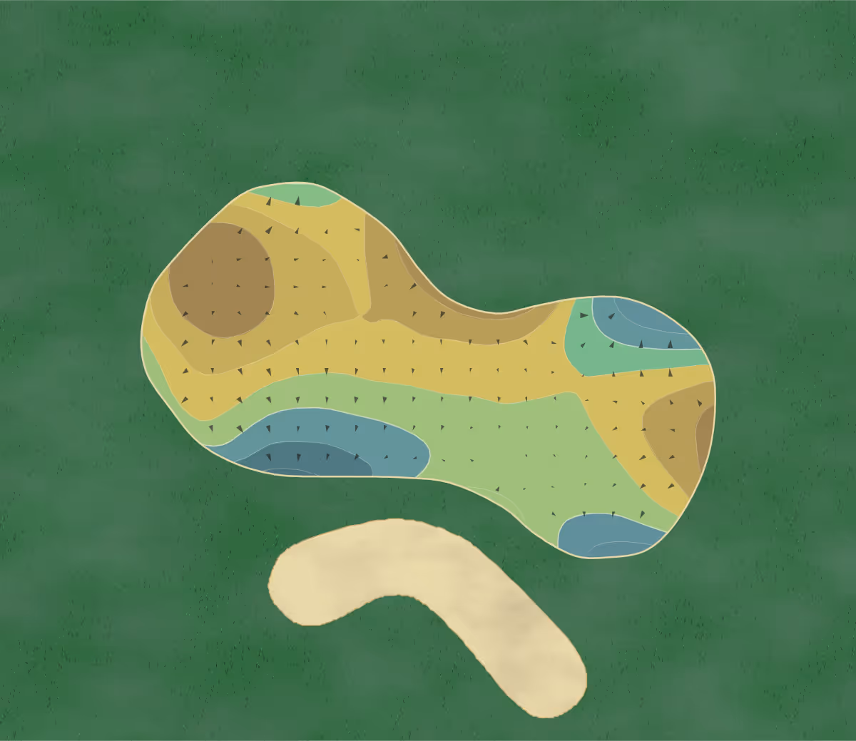 Green contour map of Bay View in Ohio, United States — 97 elevation contours at a 3-inch interval with fall-line arrows, traced from 1-meter lidar