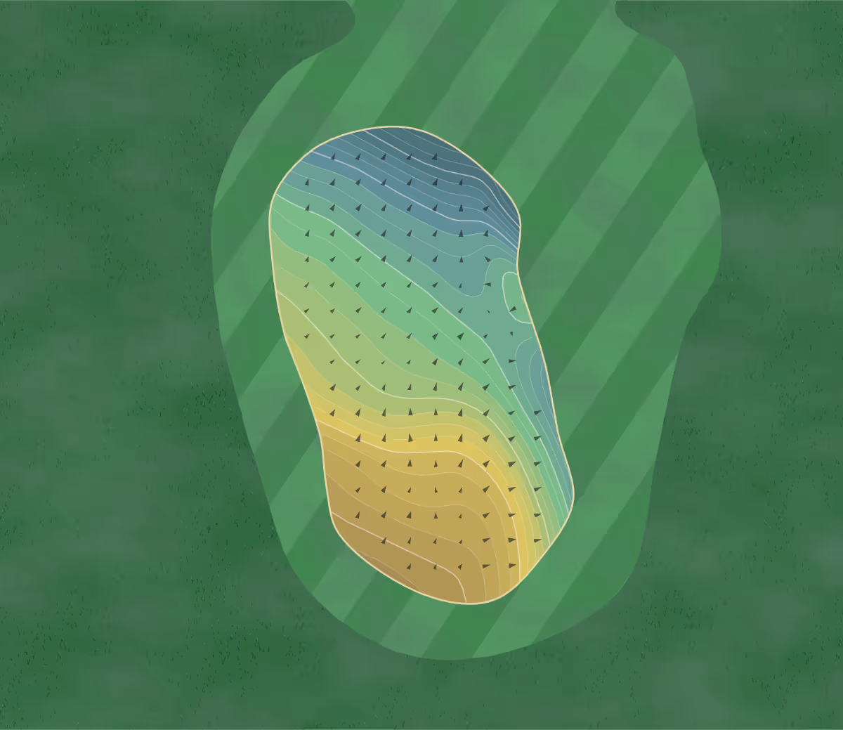 Green contour map of Bear Lake in Garden City, Utah — 162 elevation contours at a 3-inch interval with fall-line arrows, traced from 1-meter lidar