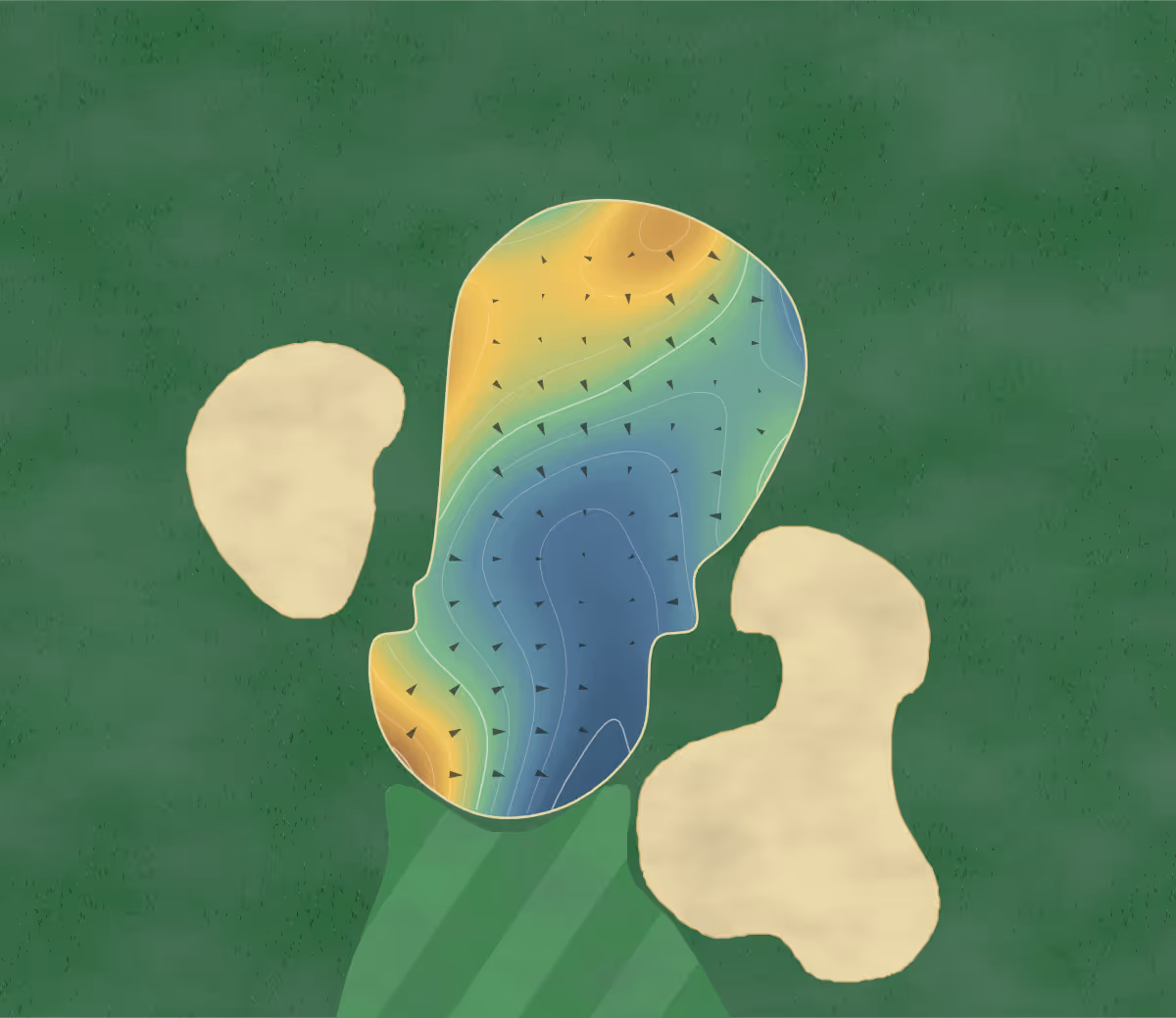 Green contour map of Beaver Creek in Avon, Colorado: 208 elevation contours at a 3-inch interval with fall-line arrows, traced from 1-meter lidar