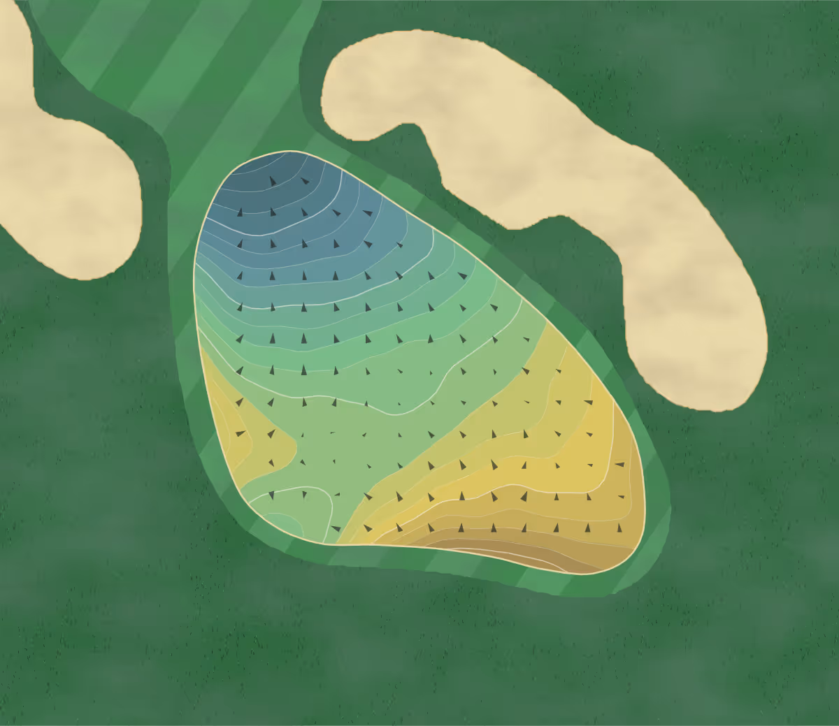 Green contour map of Bedford Valley in Battle Creek, Michigan — 270 elevation contours at a 3-inch interval with fall-line arrows, traced from 1-meter lidar