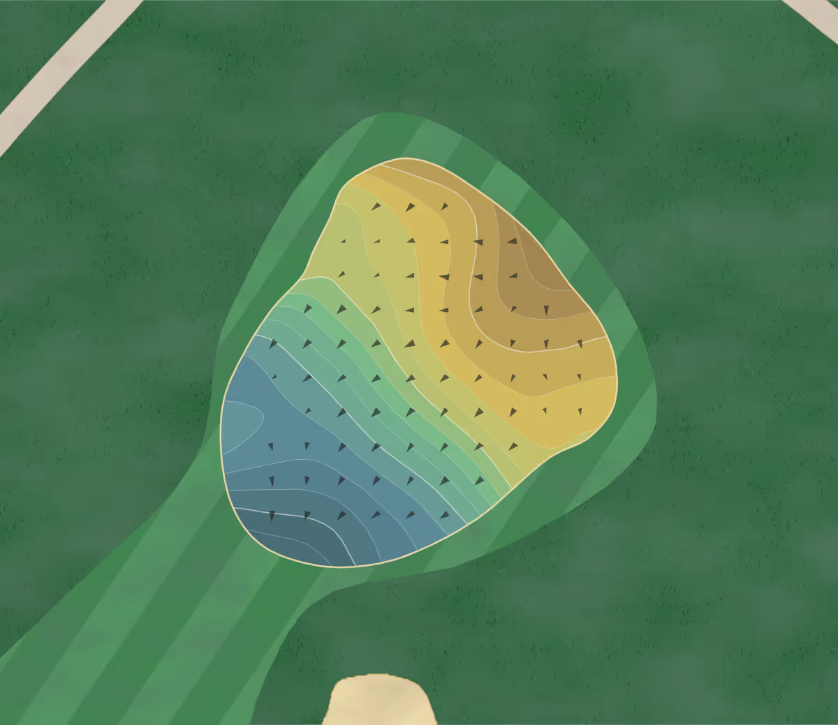 Green contour map of Bella Vista in Gilbertsville, Pennsylvania — 177 elevation contours at a 3-inch interval with fall-line arrows, traced from 1-meter lidar