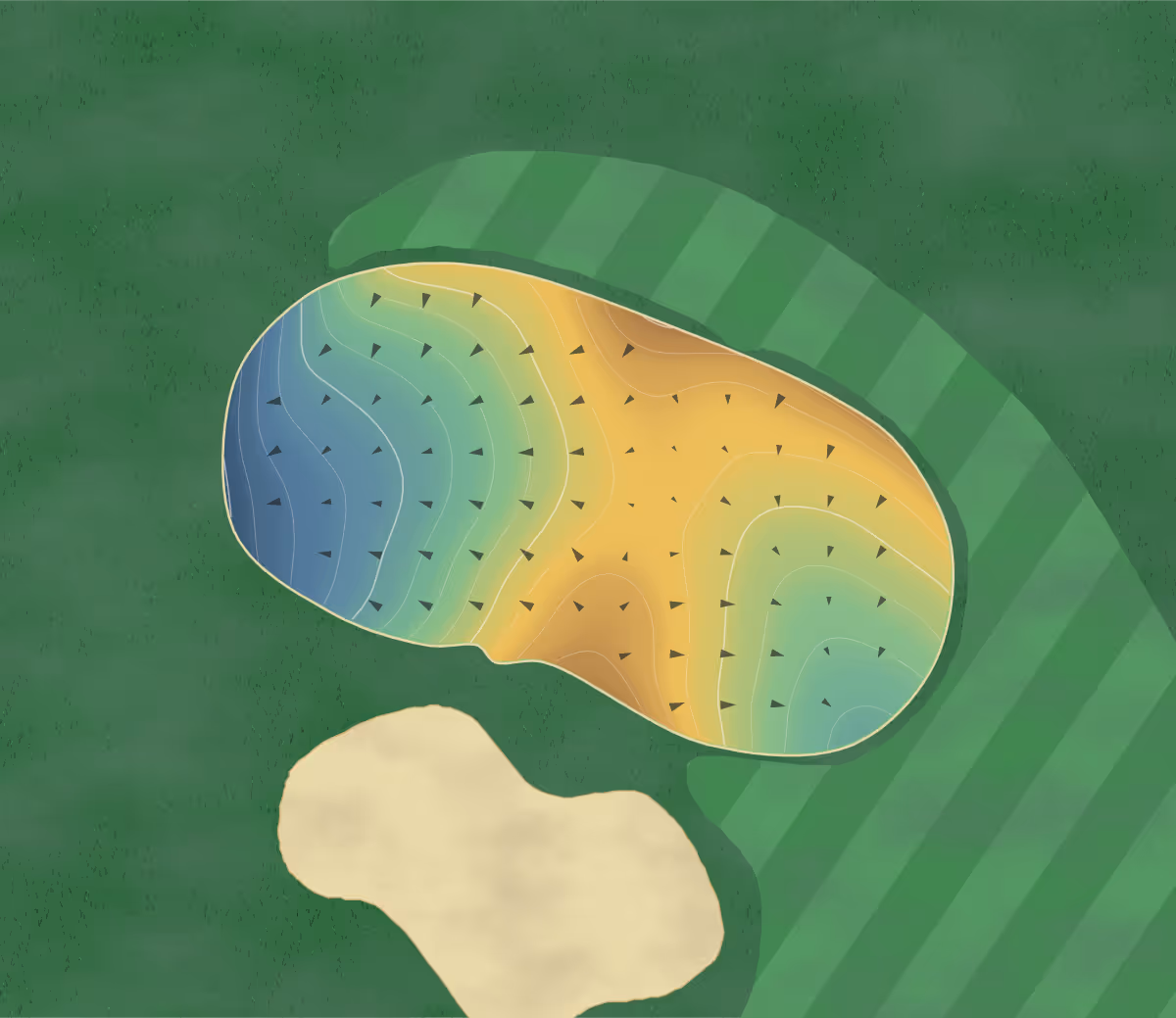 Green contour map of Belmont Lake in Rocky Mount, North Carolina: 192 elevation contours at a 3-inch interval with fall-line arrows, traced from 1-meter lidar