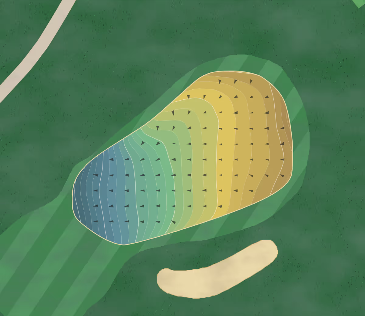 Green contour map of Bensalem Country Club in Bensalem, Pennsylvania — 230 elevation contours at a 3-inch interval with fall-line arrows, traced from 1-meter lidar
