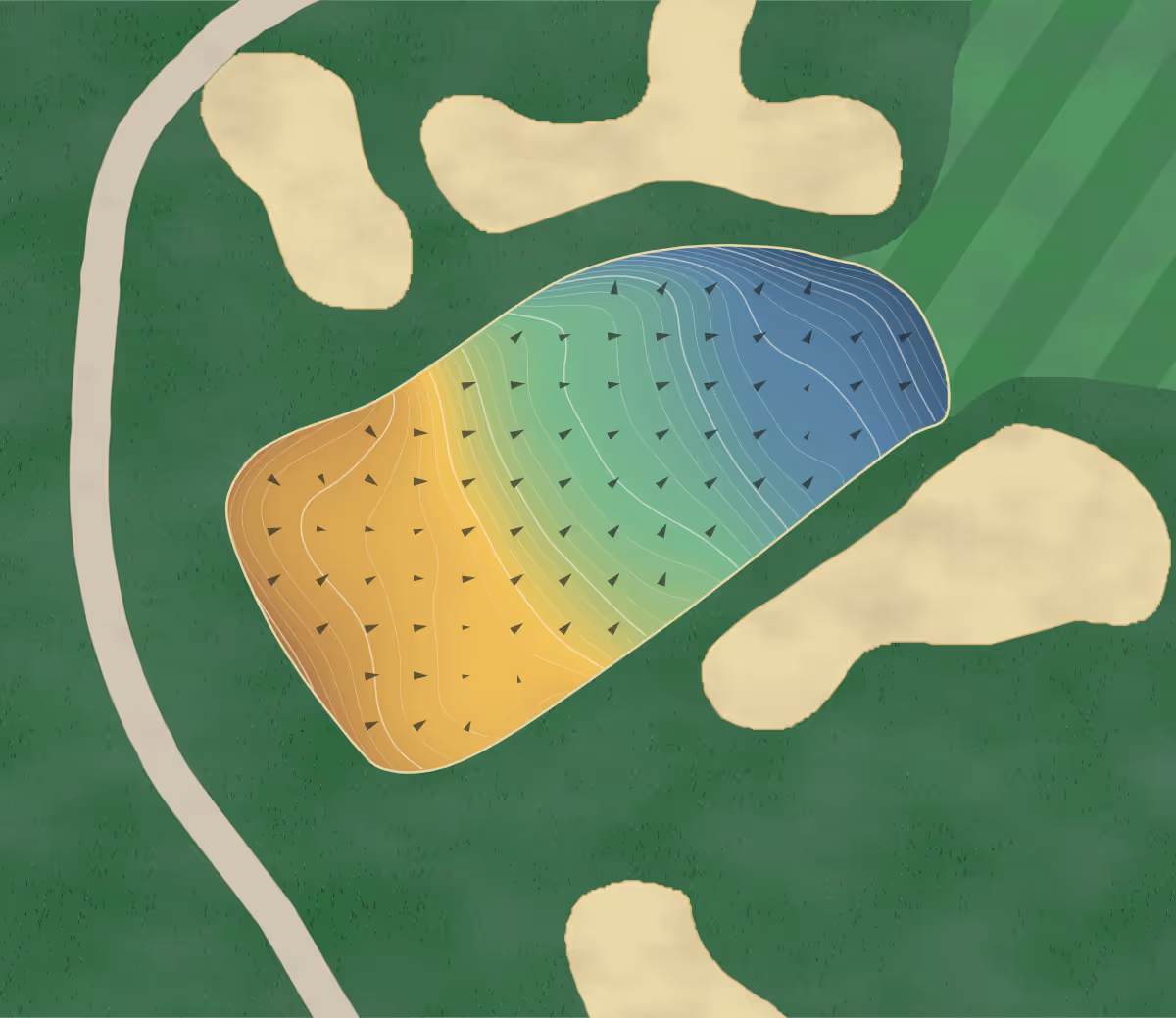 Green contour map of Berkshire in Reading, Pennsylvania: 296 elevation contours at a 3-inch interval with fall-line arrows, traced from 1-meter lidar