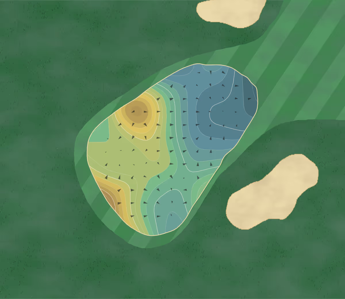 Green contour map of Biddeford Saco in Saco, Maine — 261 elevation contours at a 3-inch interval with fall-line arrows, traced from 1-meter lidar