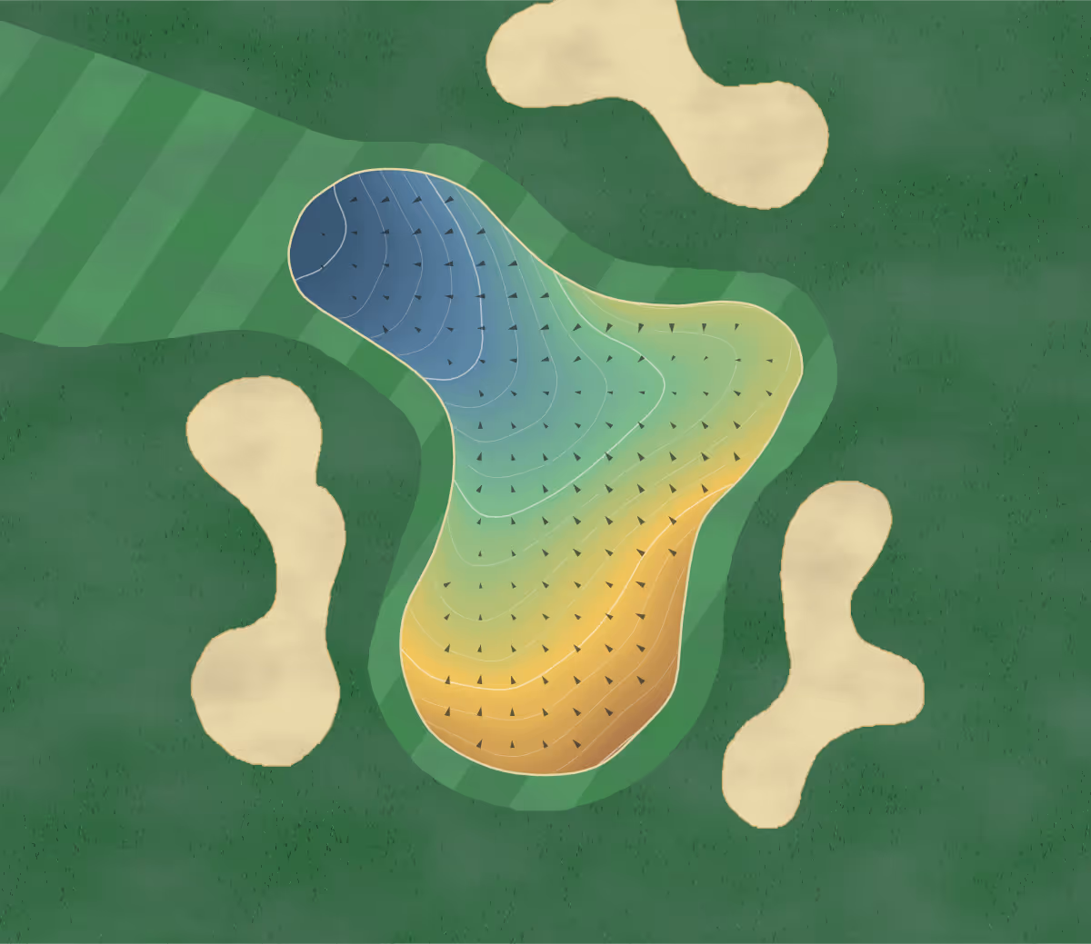 Green contour map of Bill Roberts in Helena, Montana — 171 elevation contours at a 3-inch interval with fall-line arrows, traced from 1-meter lidar