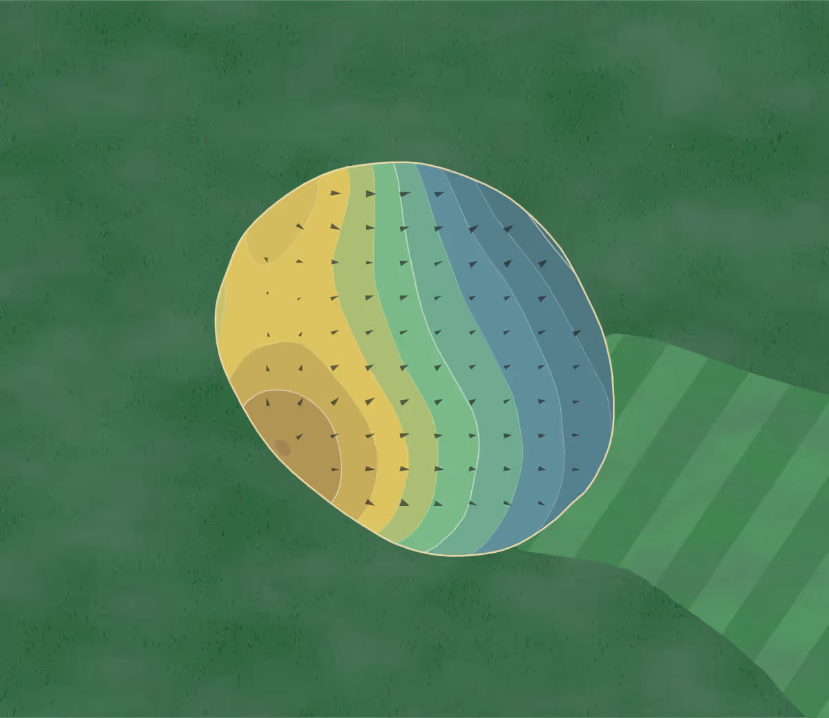Green contour map of Billy Caldwell in Chicago, Illinois — 78 elevation contours at a 3-inch interval with fall-line arrows, traced from 1-meter lidar